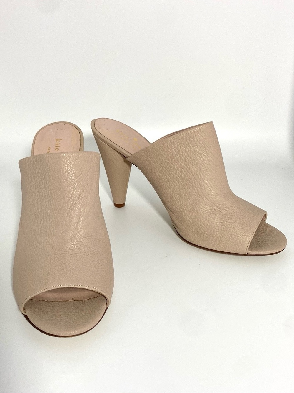 Kate Spade New York Bova Pink Peep Toe High Heel Mules